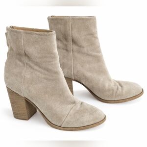 Rag & Bone Ashby Stone Gray Suede leather heeled Ankle Boots Size 38 US 7.5